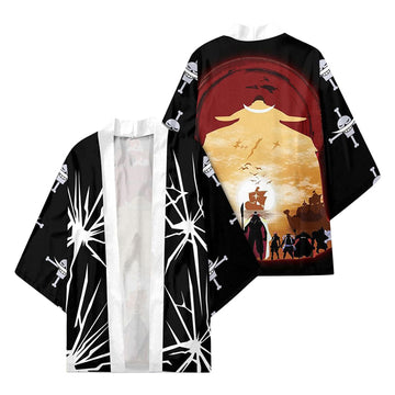 Anime One Piece Whitebeard Pirates Cosplay Capa Kimono Cárdigan Abrigo Toga Pijama Casual